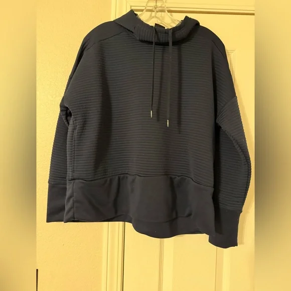 Nike Women's Dark Blue Ribbed Sweatshirt - Picture 1 of 3
